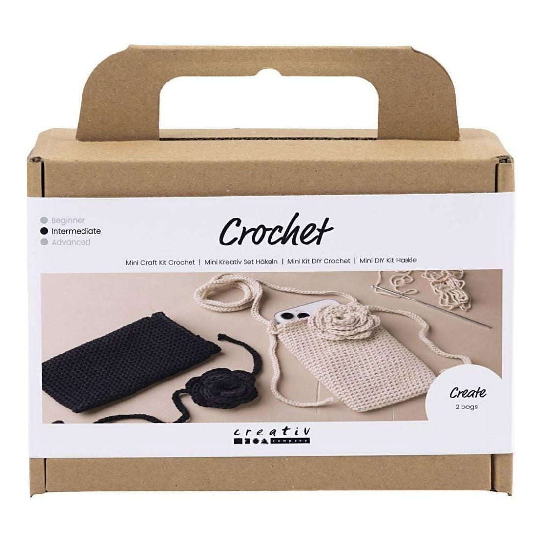 Creativ Company Mini hobbyset haken tas met roos