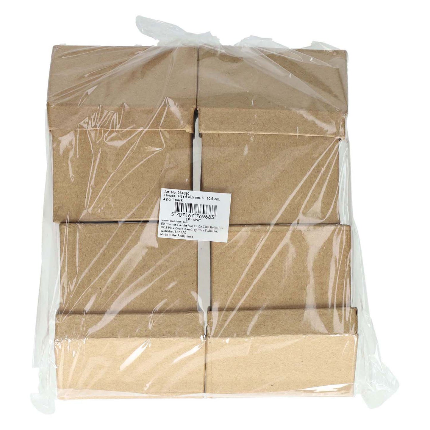 Creativ Company Huizen papier-mache, set van 4