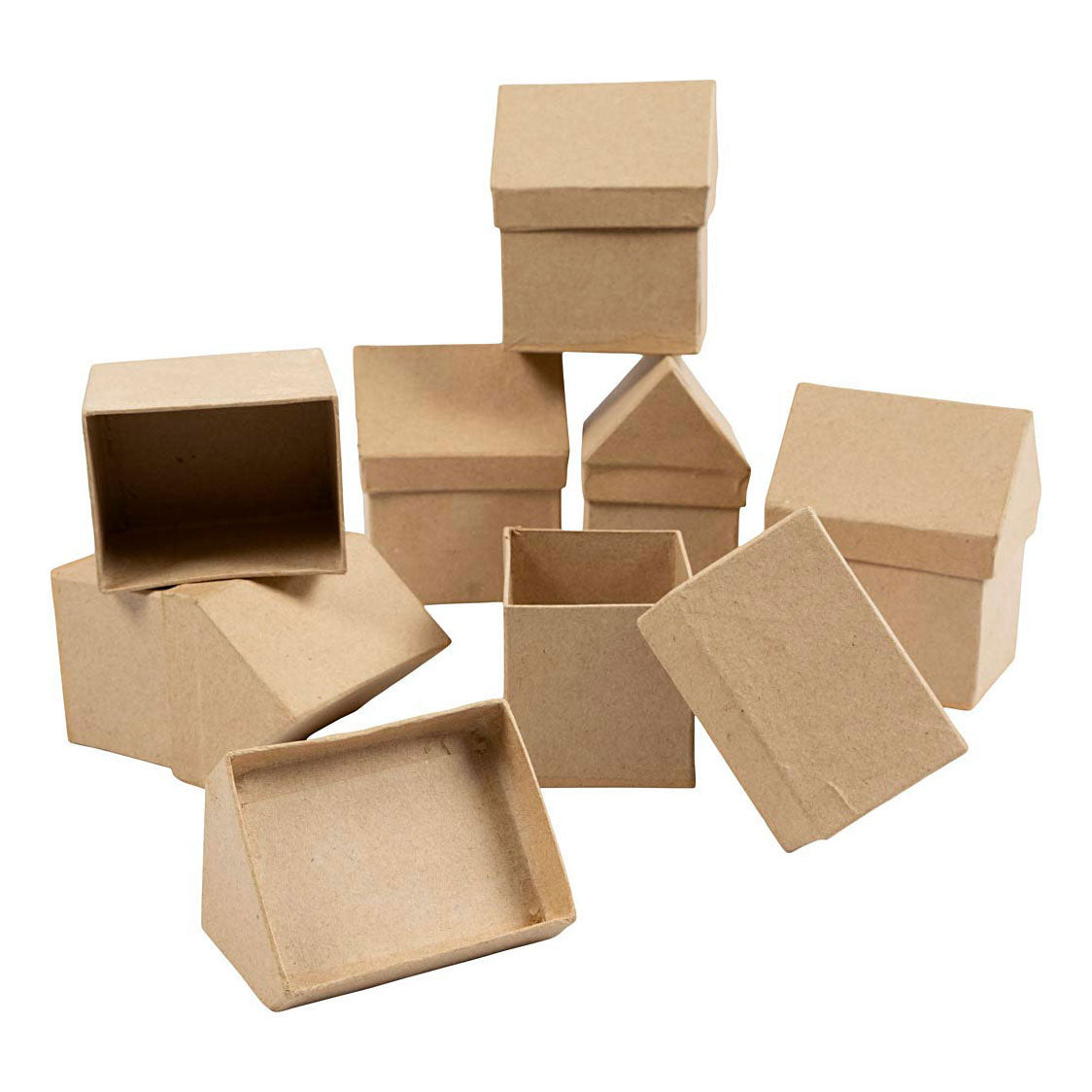 Creativ Company Huizen papier-mache, set van 4