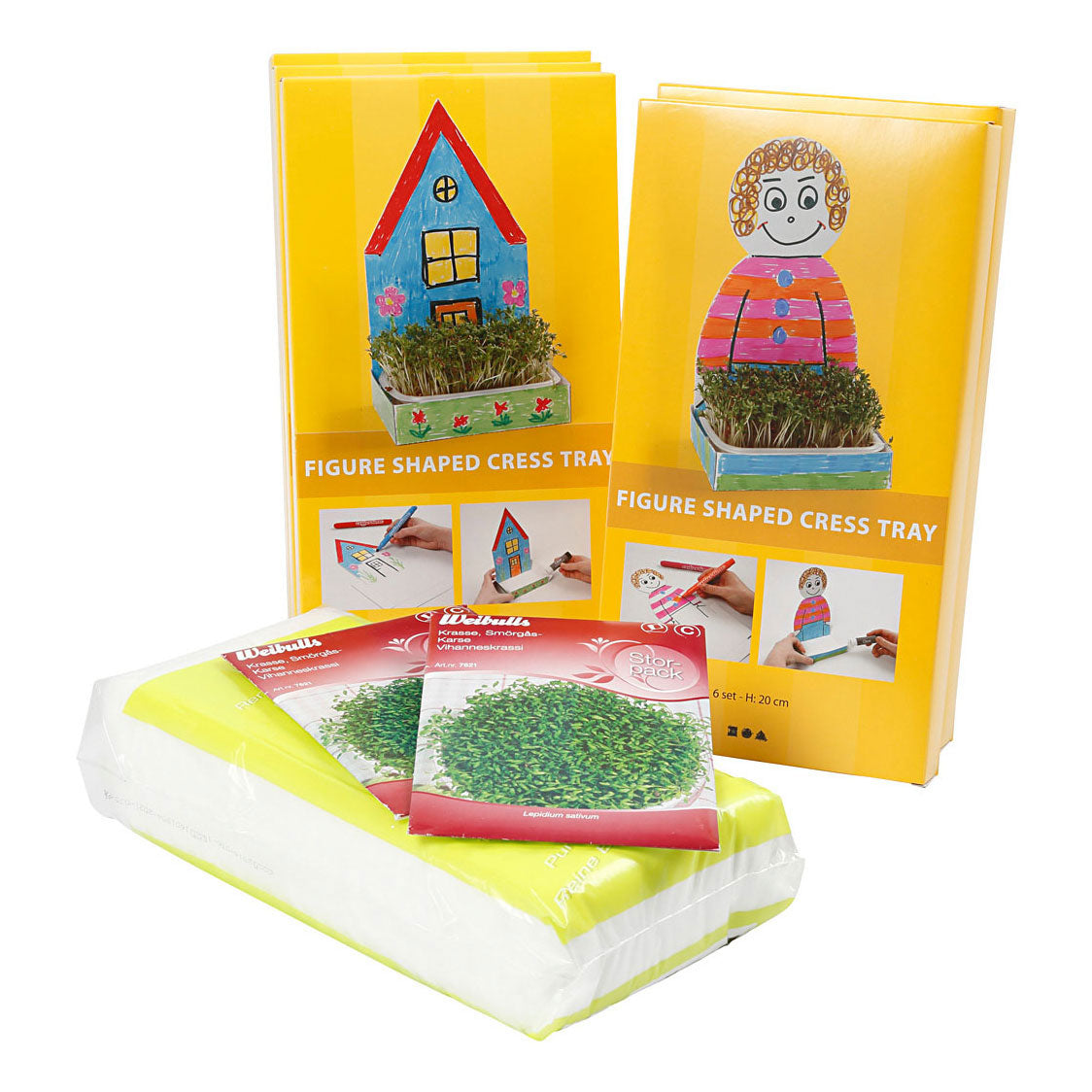 Creativ Company Waterkersbakje met figuur wit, 30st.