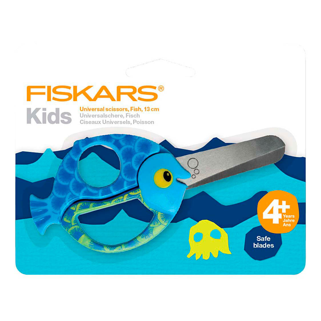 Creativ Company Fiskars kinderschaar met dierenmotief vis - 13cm
