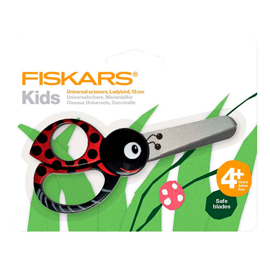 Creativ Company Fiskars kinderschaar met dierenmotief lieveheersbeestje - 13cm
