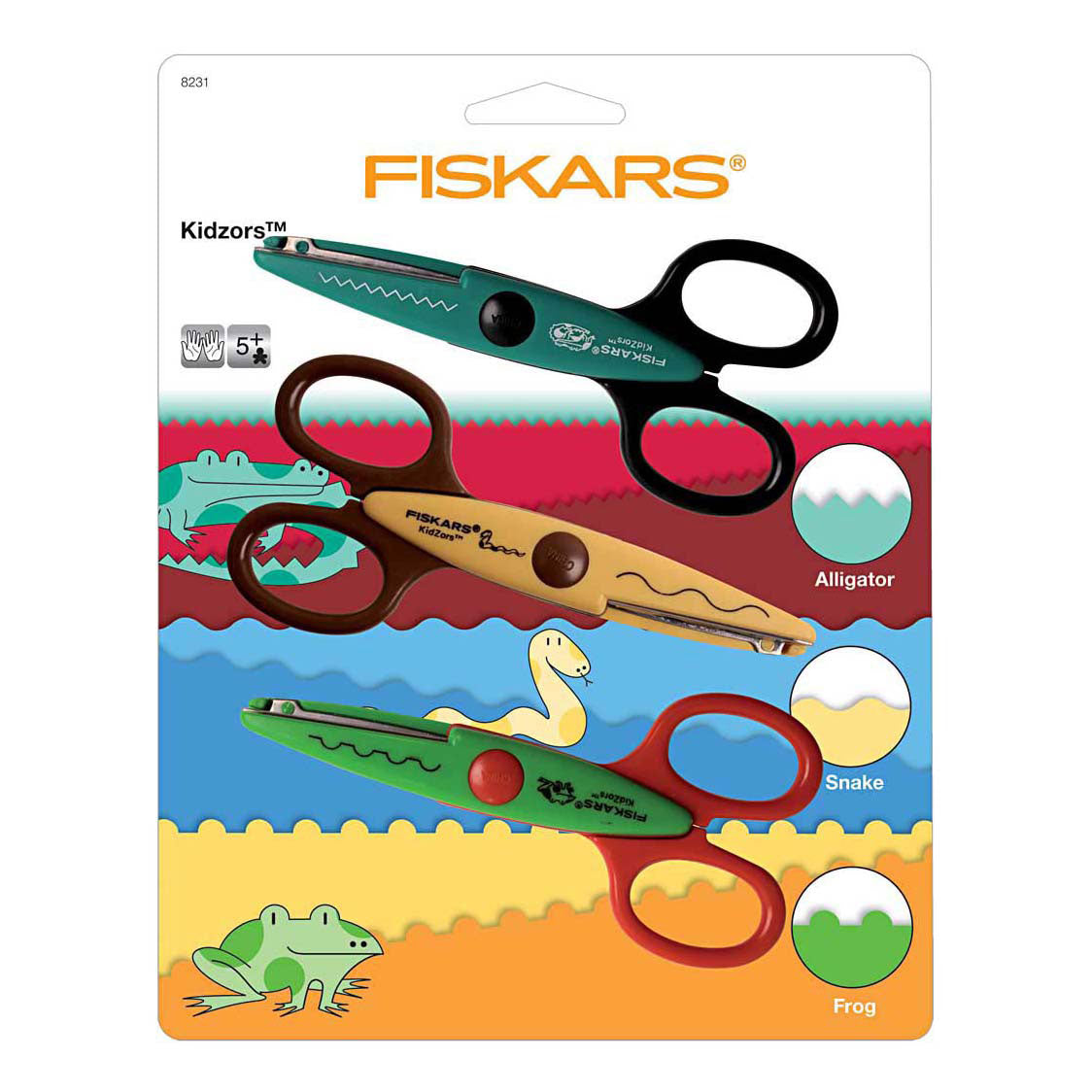 Creativ Company Fiskars kidzors kartelscharen krokodil slang kikker- 3st.