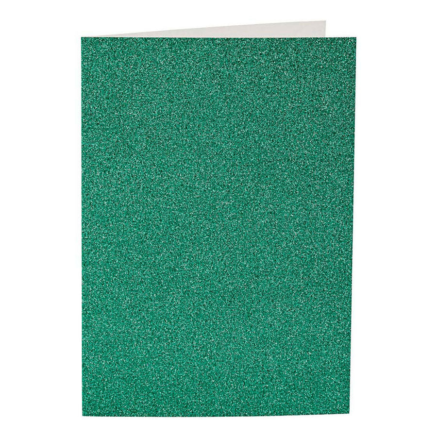 Creativ Company Kaarten en enveloppen 10,5x15cm glitter groen - 4st.