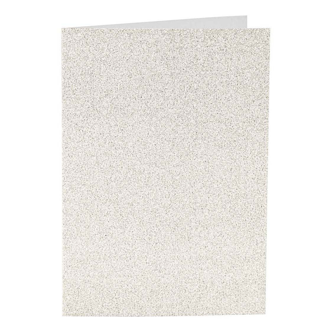 Creativ Company Kaarten en enveloppen 10,5x15cm glitter wit - 4st.