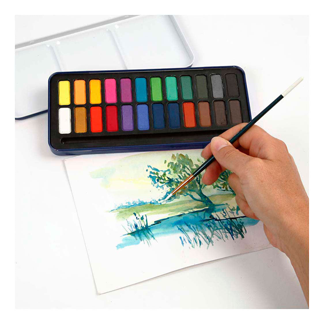 Colortime Aquarelset diverse kleuren - 24 kleuren