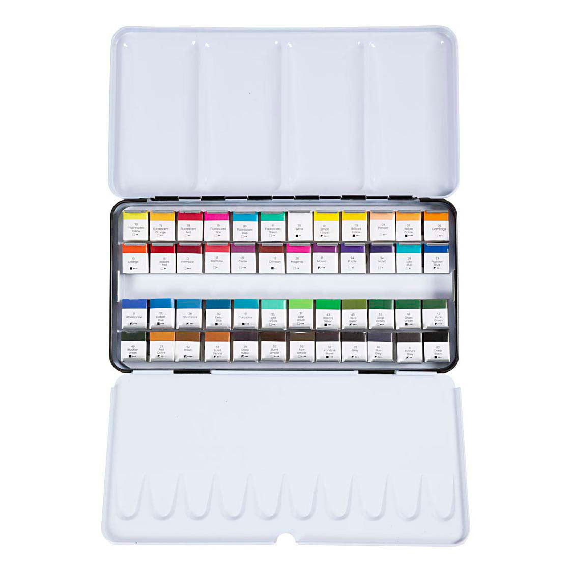 Creotime Art aquarelverf standaardkleuren - 48 kleuren