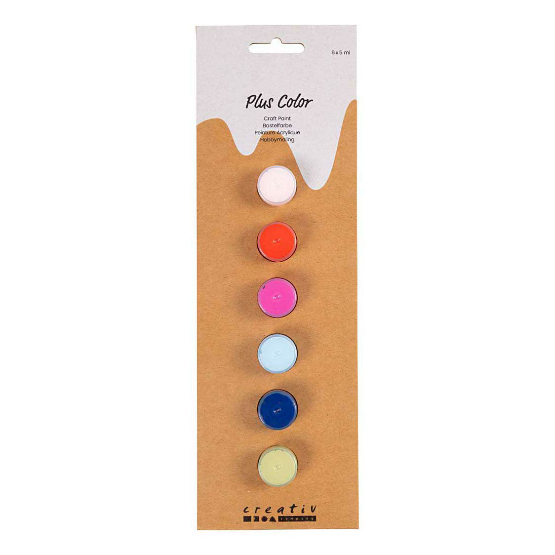 Creativ Company Plus color acrylverf sterke kleuren - 6x5ml.