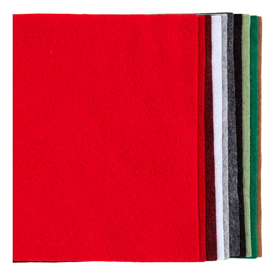Creativ Company Hobbyvilt a4 dikte 2mm kerst kleuren - 10st.