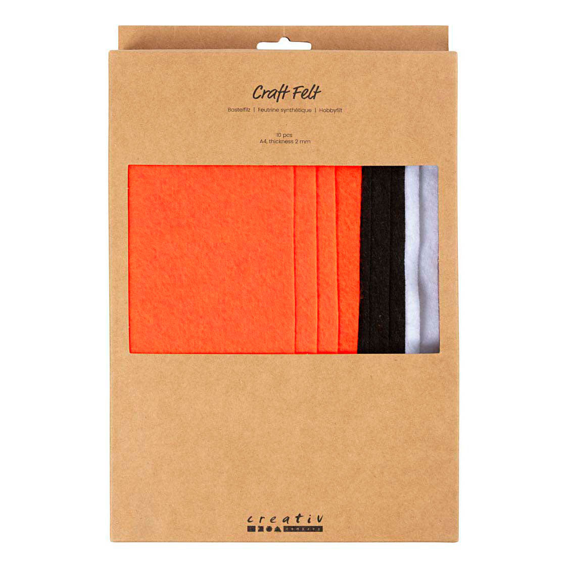 Creativ Company Hobbyvilt a4 dikte 2mm herfst kleuren - 10st.