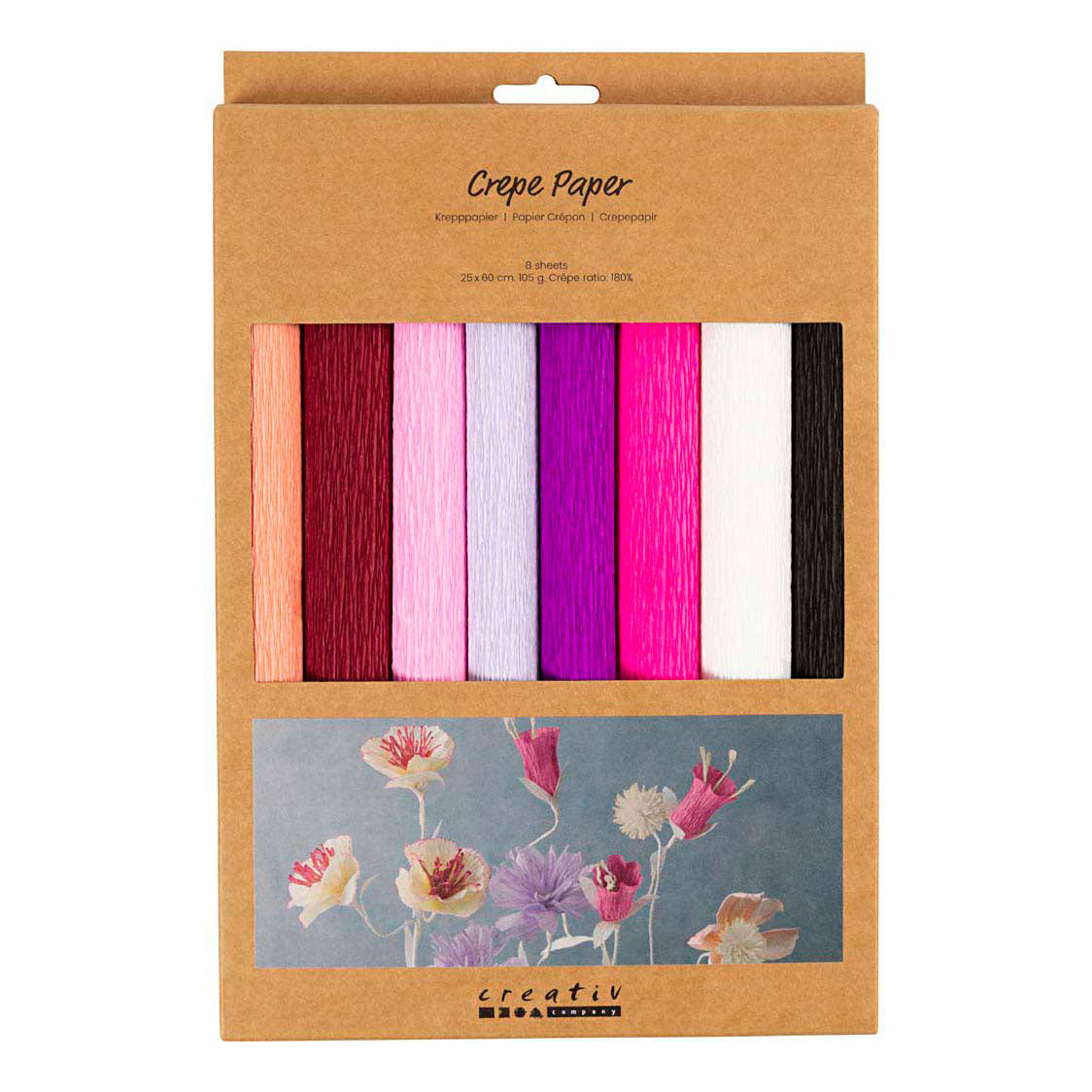Creativ Company Crepepapier paars en roze harmonie - 8st.
