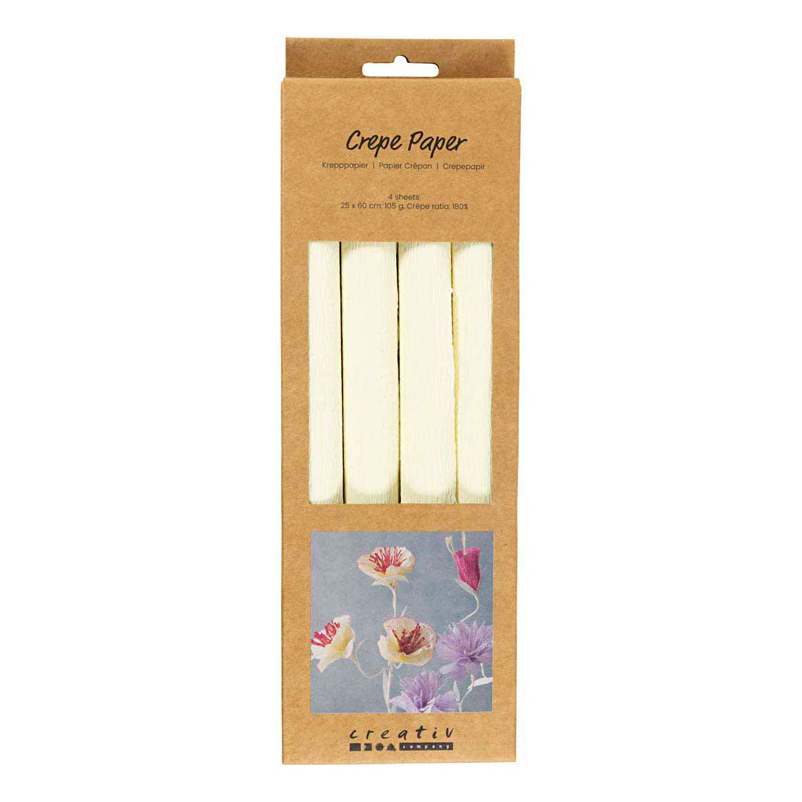 Creativ Company Crepepapier off white - 4st.