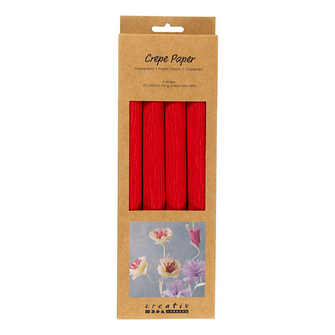 Creativ Company Crepepapier rood - 4st.