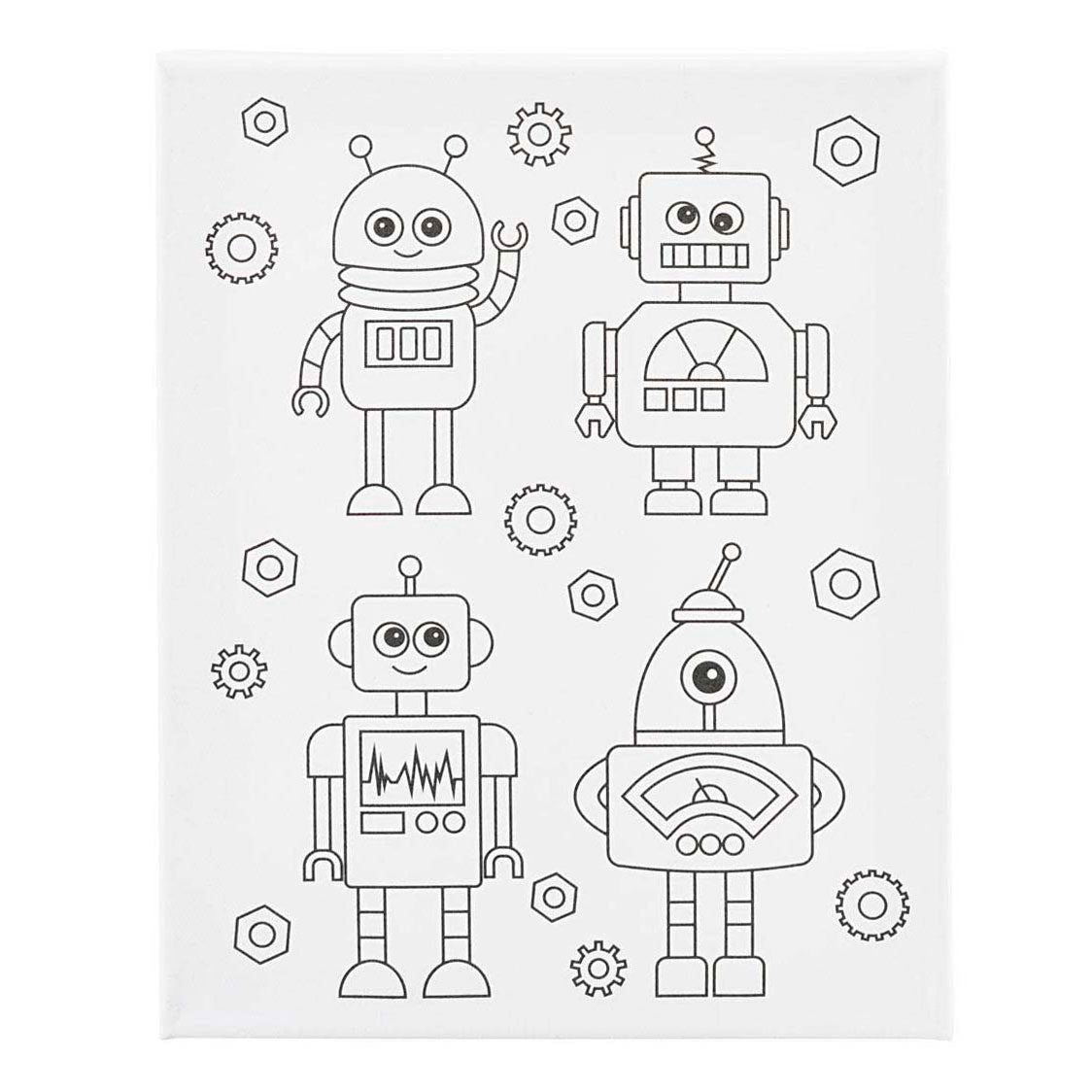Creativ Company Schildercanvas met print robots - 24x30cm