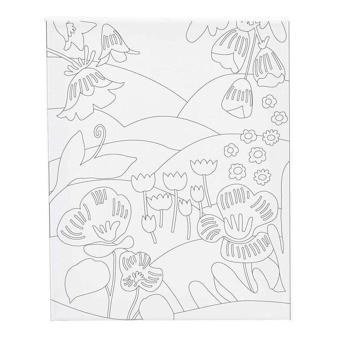 Creativ Company Schildercanvas met print bloemenlandschap - 24x30cm