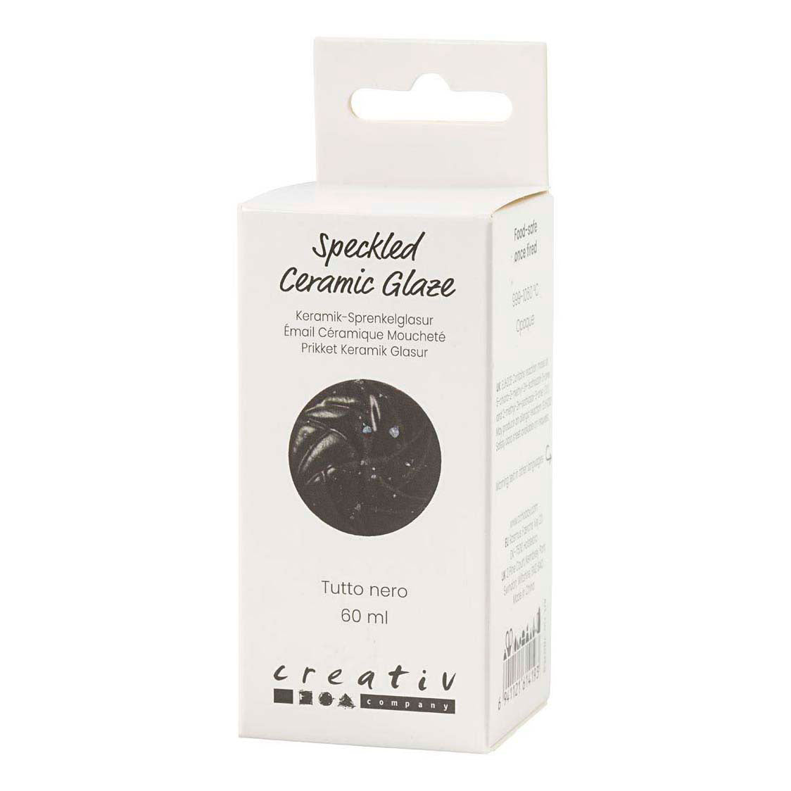 Creativ Company Gespikkeld keramiek glazuur 999-1060 c dekkend tutto nero - 60ml