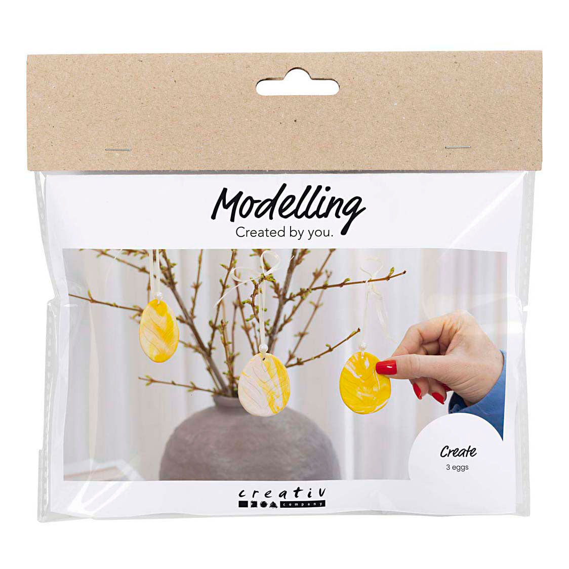 Creativ Company Mini hobbyset boetseren ei lichtgeel pastelkleuren