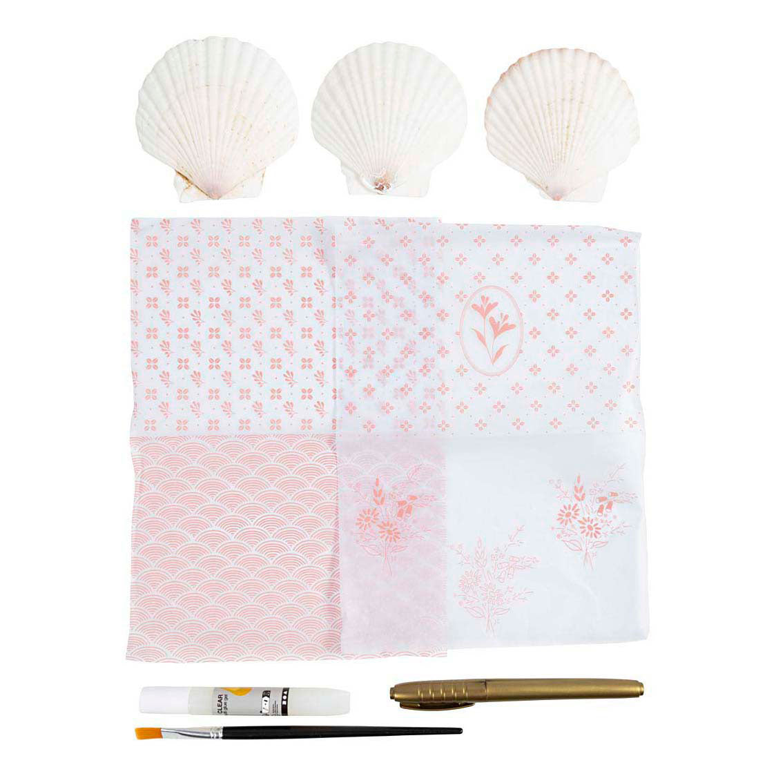 Creativ Company Mini hobbyset decoupage mosselschelpen lichtroze