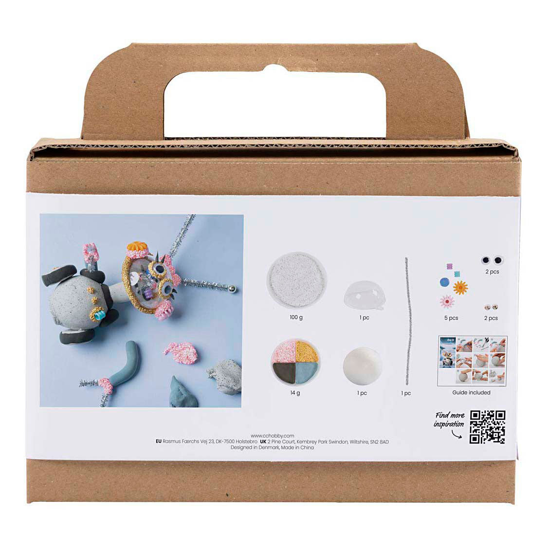 Creativ Company Mini hobbyset robot boetseren grijs en roze