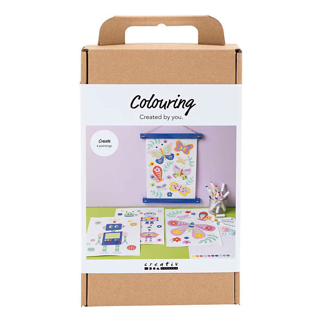 Creativ Company Hobbyset kleuren vlinder en robot in vrolijke kleuren