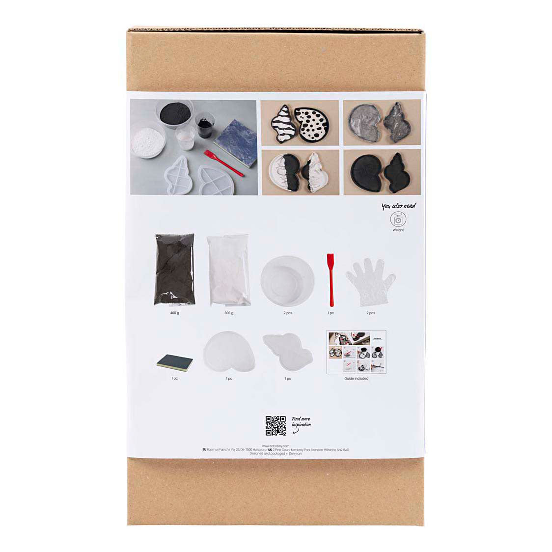 Creativ Company Hobbyset hars gieten conchschelp zwart en wit