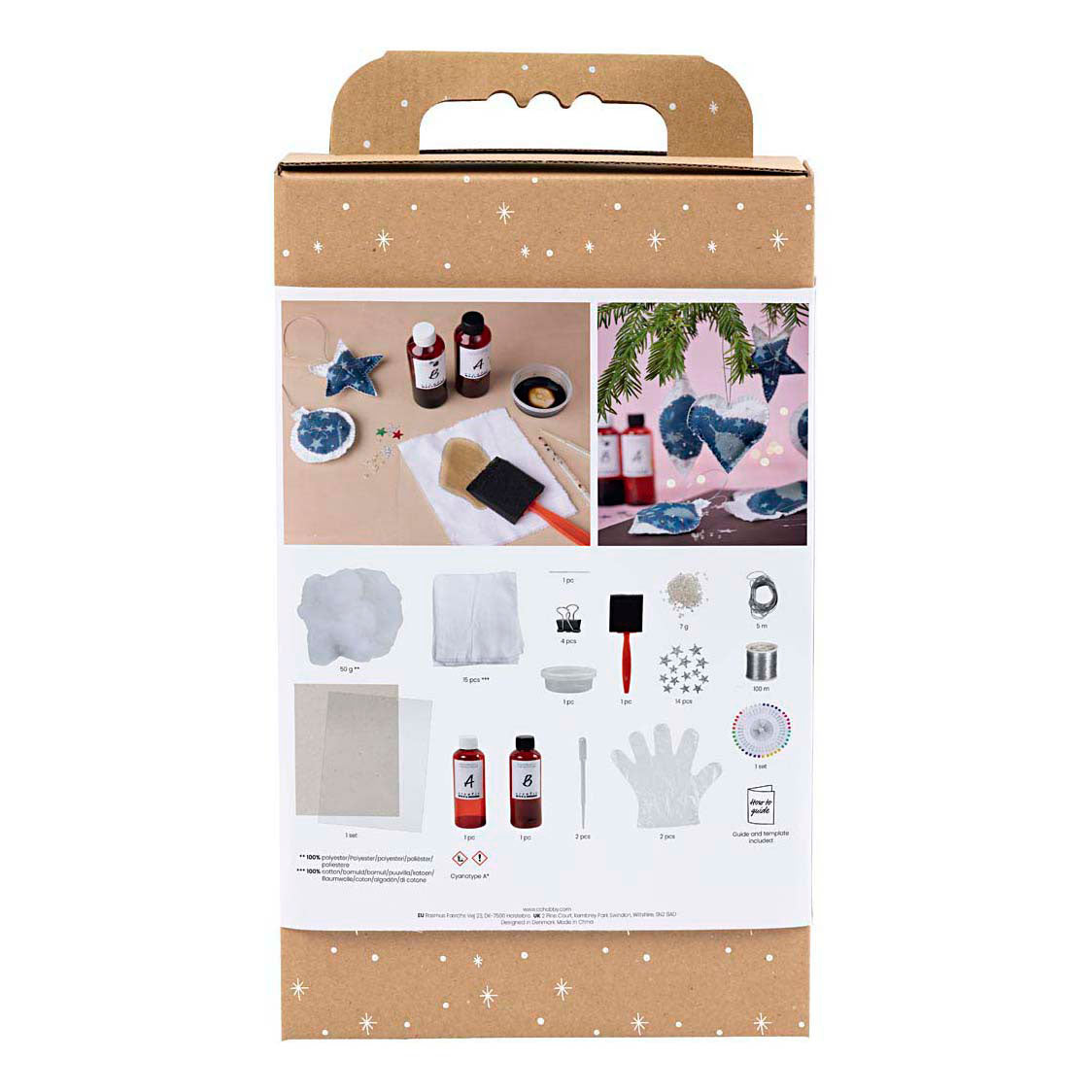 Creativ Company Hobbyset cyanotypie kerstdecoraties met cyanotypie blauw