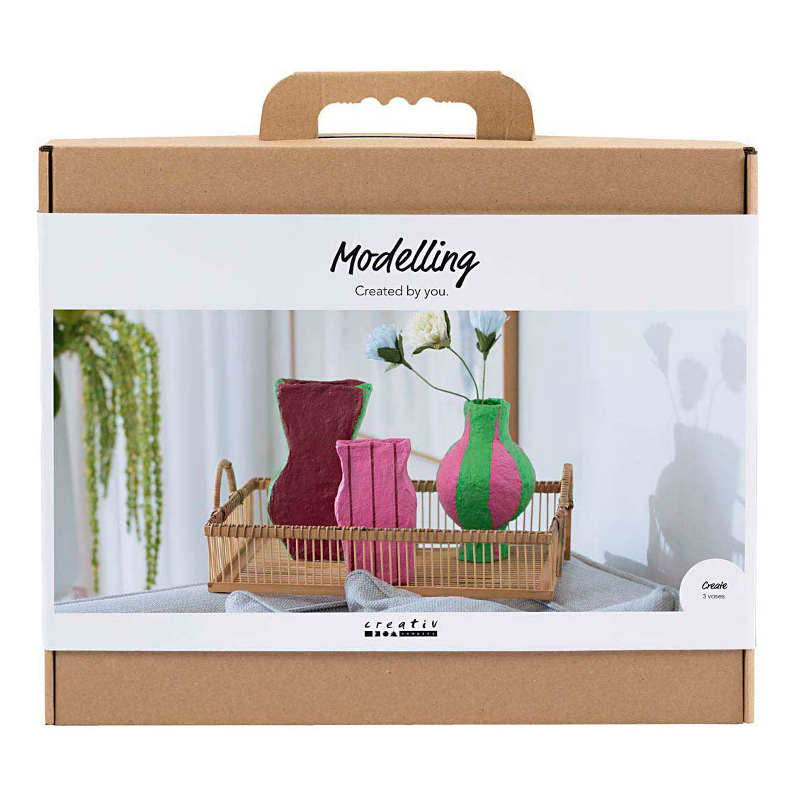 Creativ Company Maxi hobbyset boetseren vazen van papier-mache