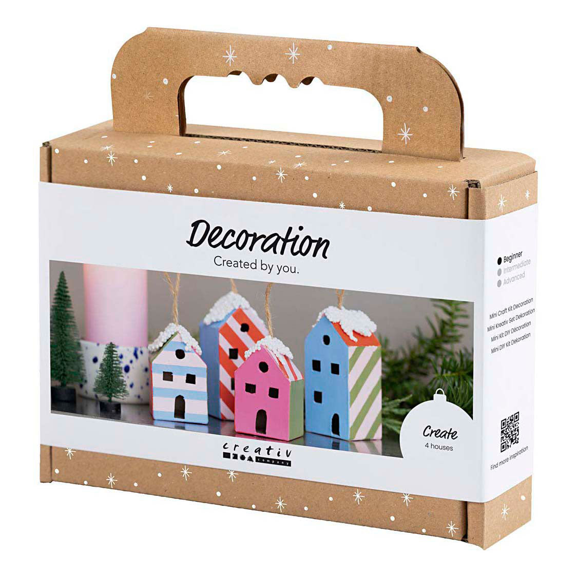 Creativ Company Mini hobbyset decoratie huizen kleurrijk