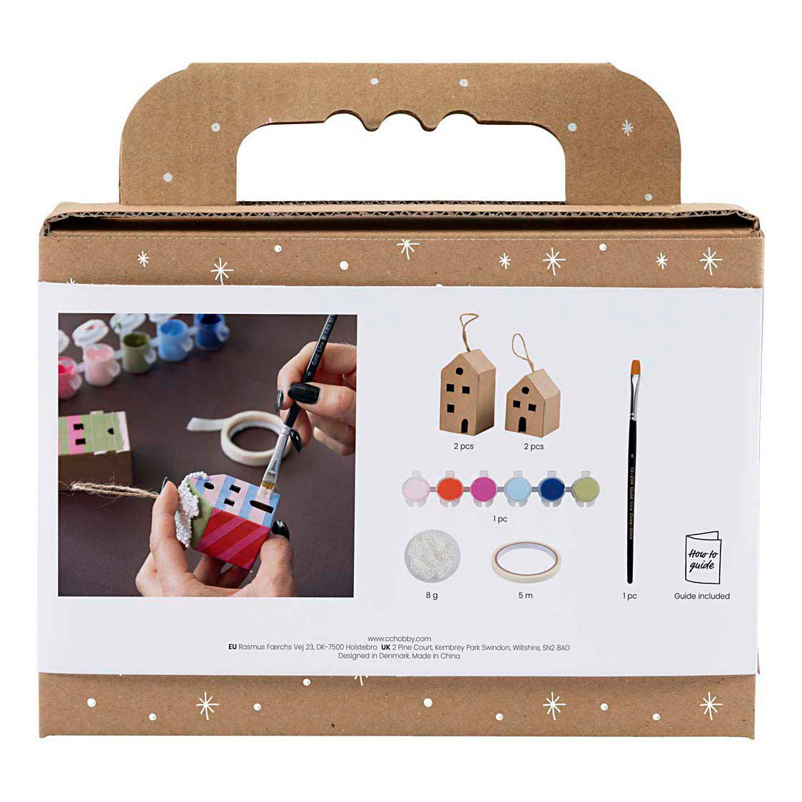 Creativ Company Mini hobbyset decoratie huizen kleurrijk