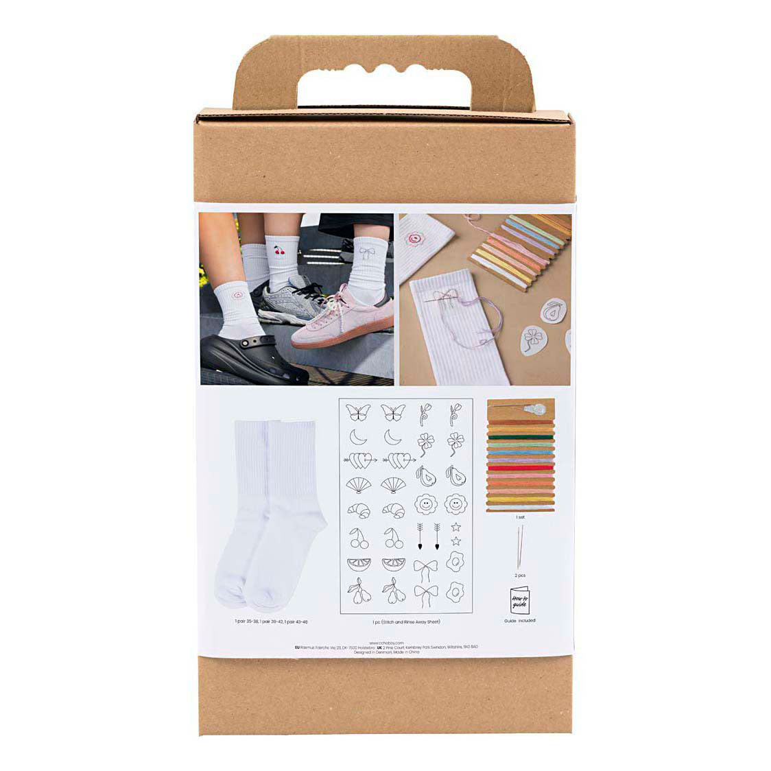 Creativ Company Https: www.cchobby.nl hobbyset-borduurwerk-sokken-wit-1-doos
