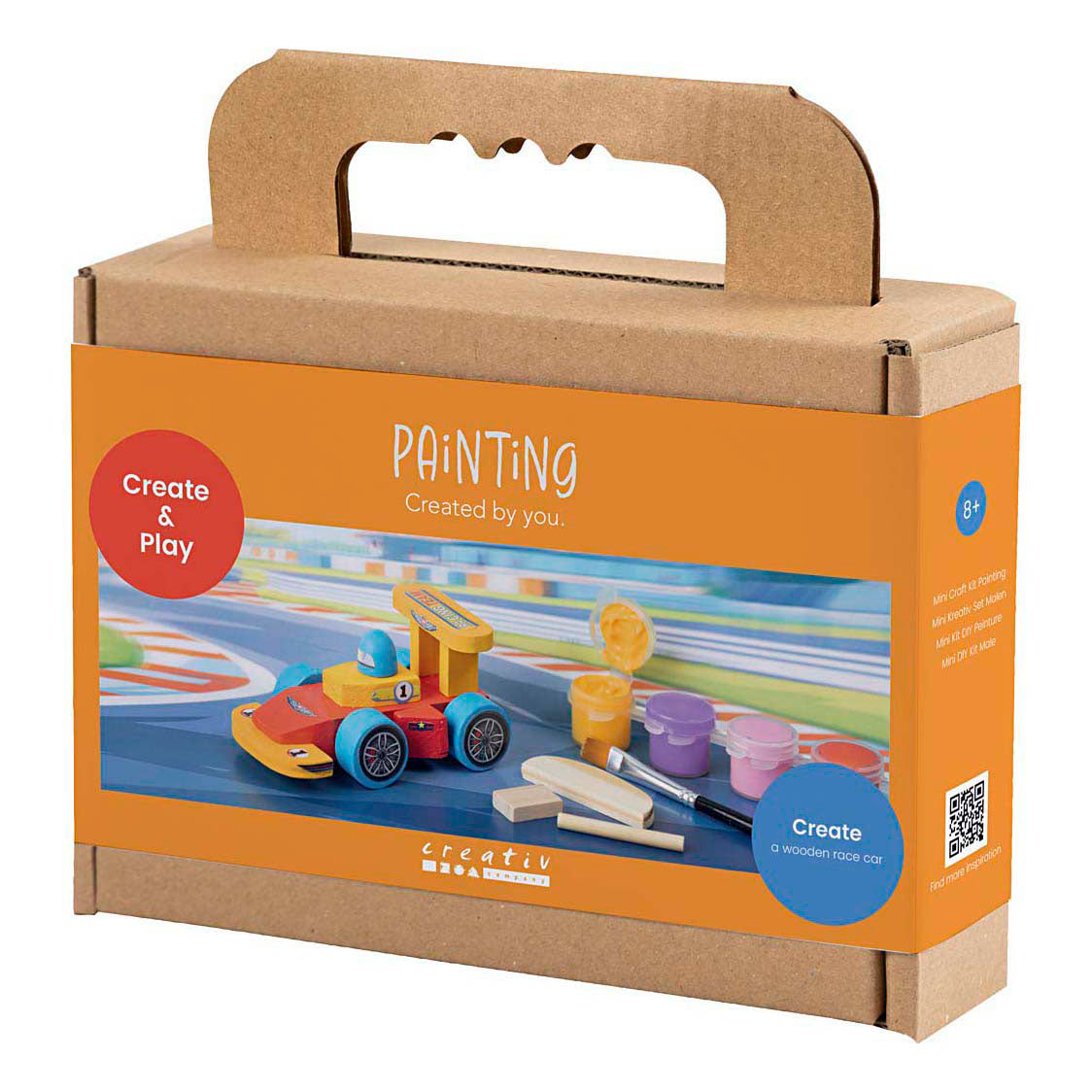 Creativ Company Mini hobbyset houten raceauto schilderen