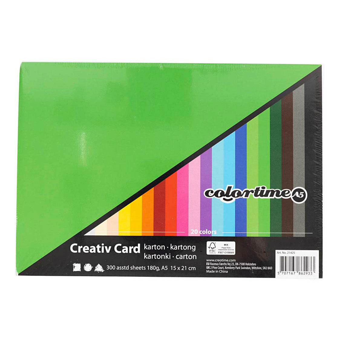 Creativ Company Gekleurd karton a5 - 300st.