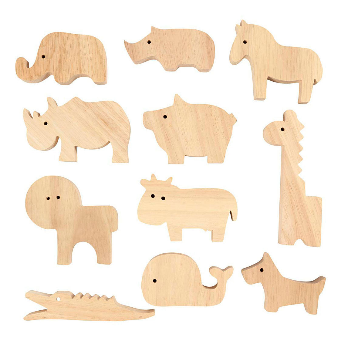 Creativ Company Https: www.cchobby.nl houten-dieren-boerderij-en-safari-h-3-14-5-cm-dikte-2-cm-44-stuk-1-doos