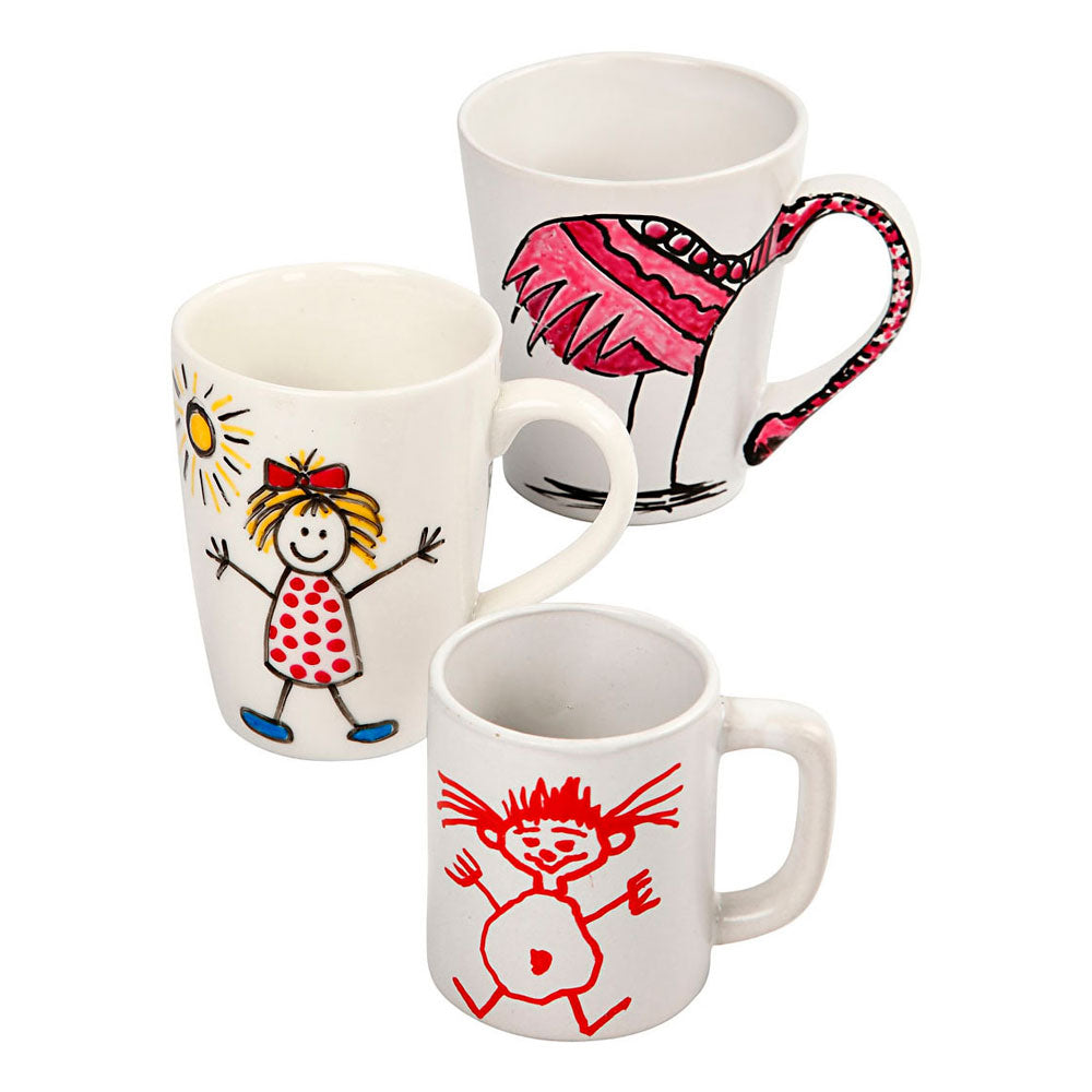 Creativ Company Https: www.cchobby.nl groepsset-mokken-beschilderen-h-7-10-cm-wit-1-set
