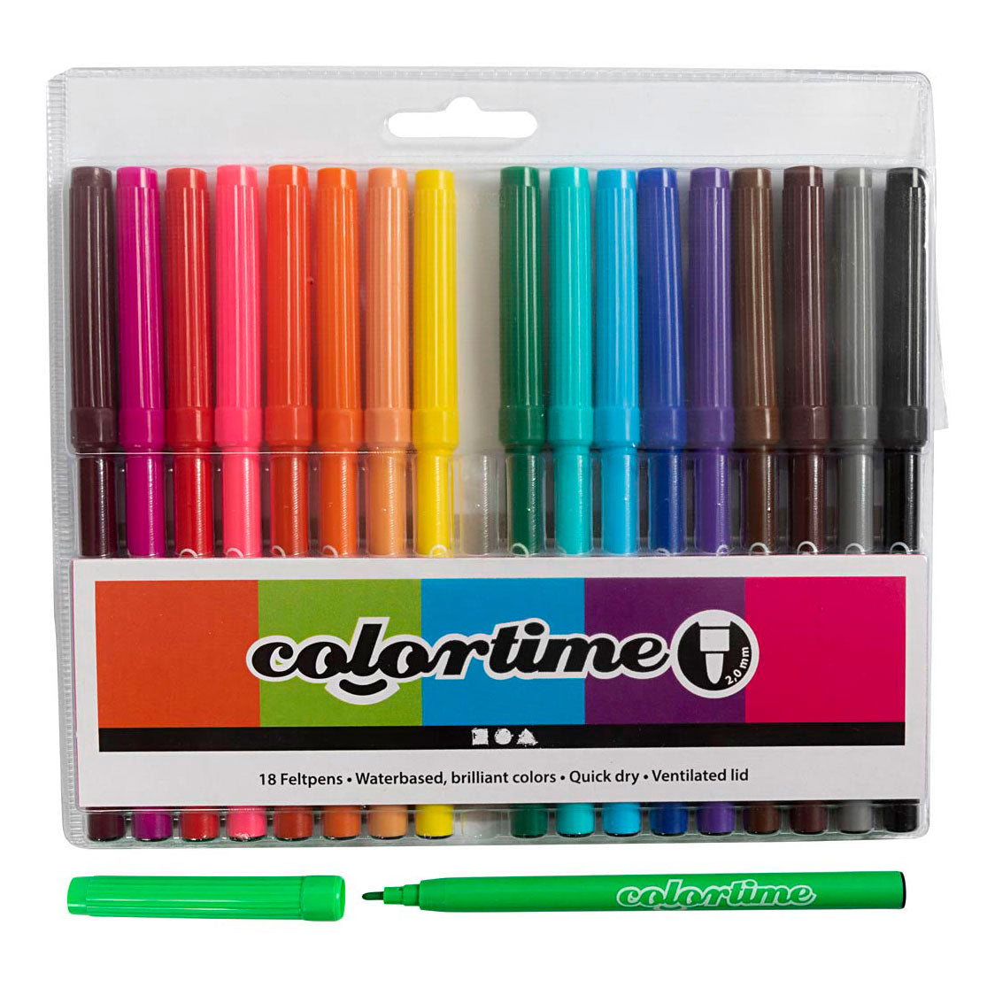 Creativ Company Https: www.cchobby.nl colortime-stiften-lijndikte-2-mm-diverse-kleuren-18-stuk-1-doos-373548