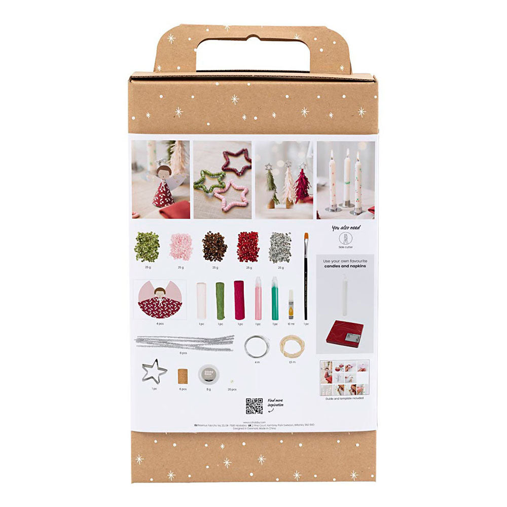 Creativ Company Https: www.cchobby.nl hobbyset-tafeldecoratie-engelen-kerstbomen-sterren-diverse-kleuren-1-doos