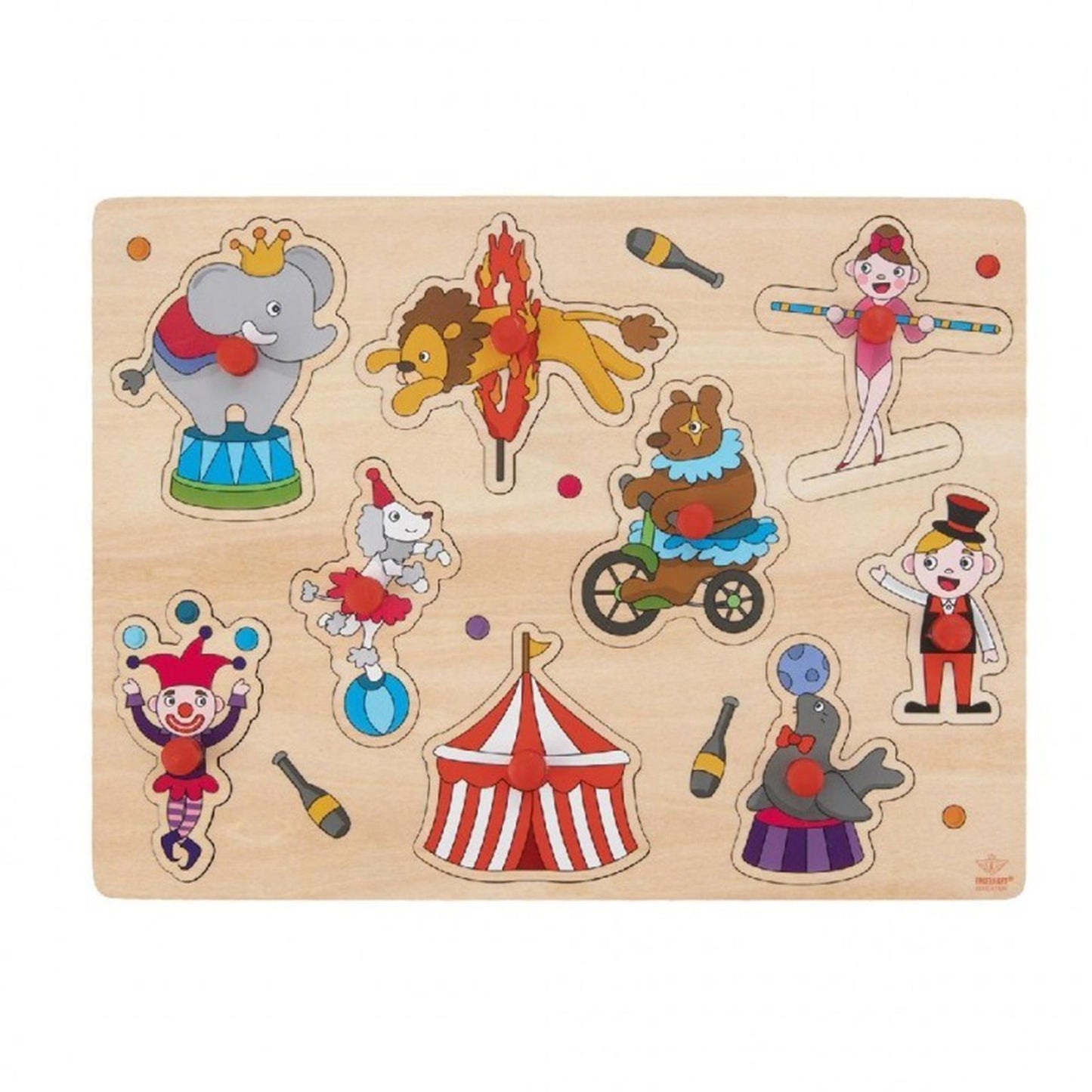 Engelhart Houten knoppuzzel circus 30x23cm
