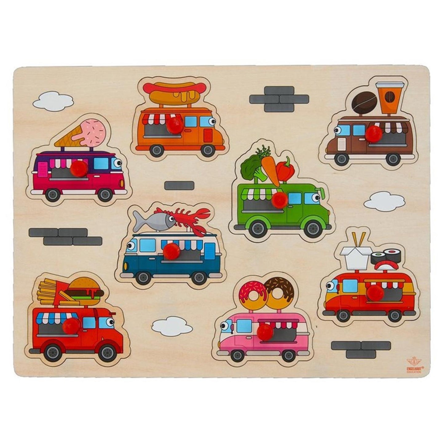 Engelhart Houten knoppuzzel foodtruck 30x23cm