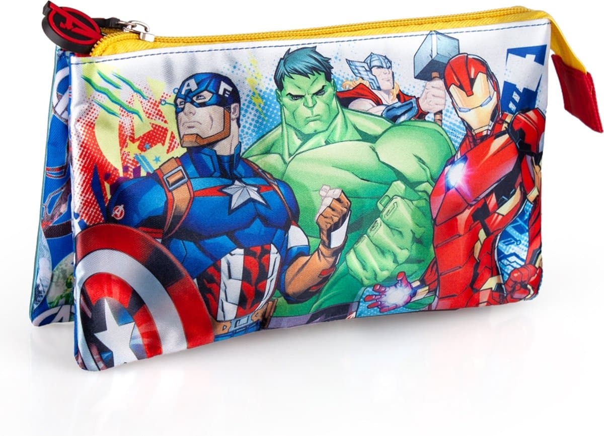 Jim Jam Etui avenger pennenetui 3 vakken met 2 ritsen