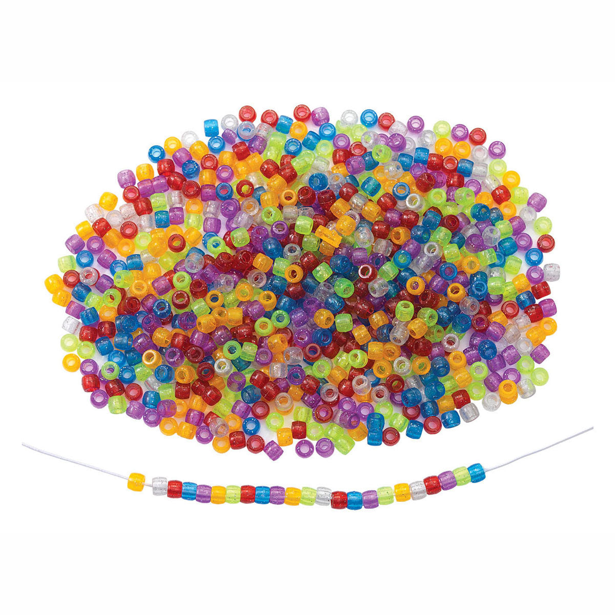 Colorations - glitter rijgkralen kleur in zak, 453 gram