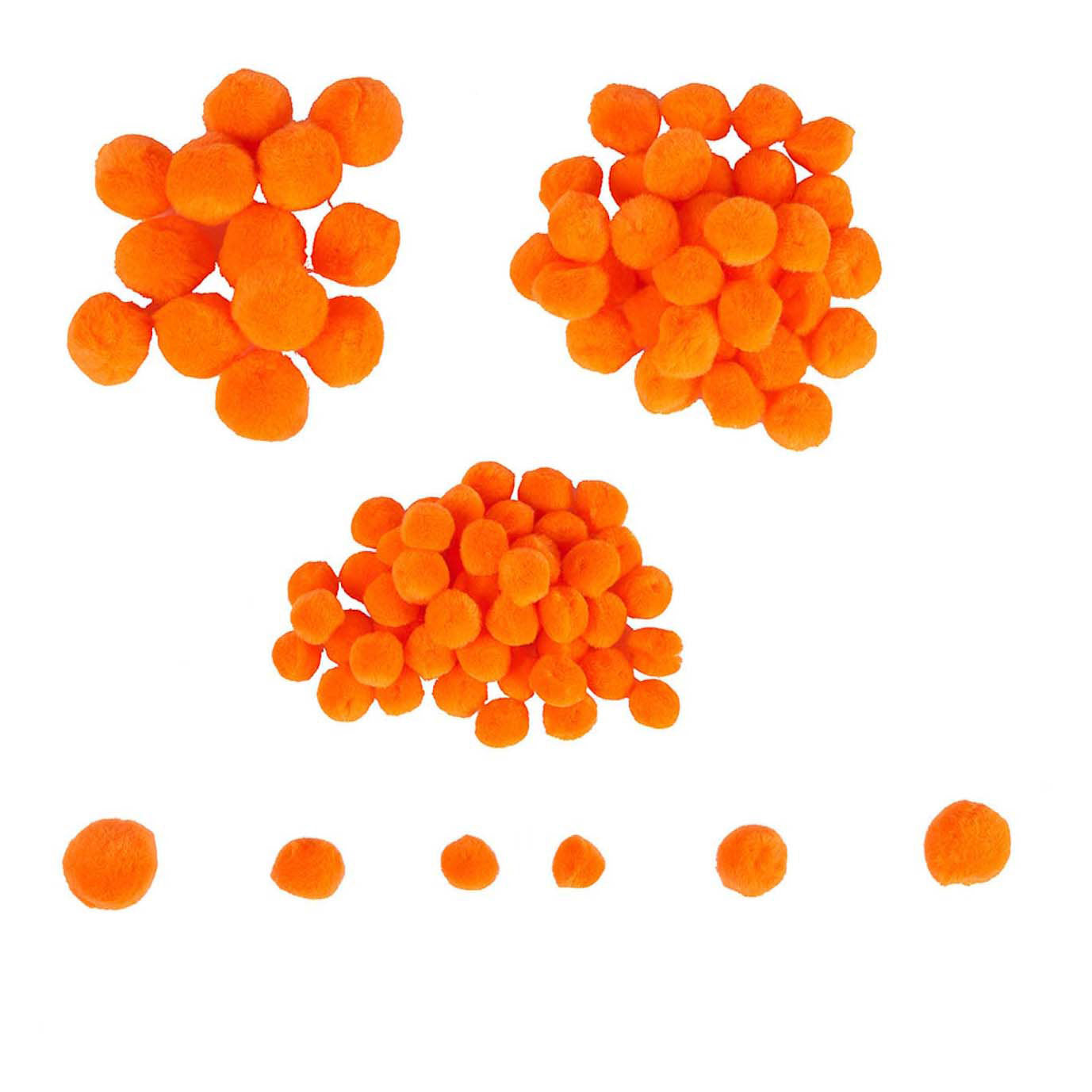 Colorations - mini pompons oranje, 100st.