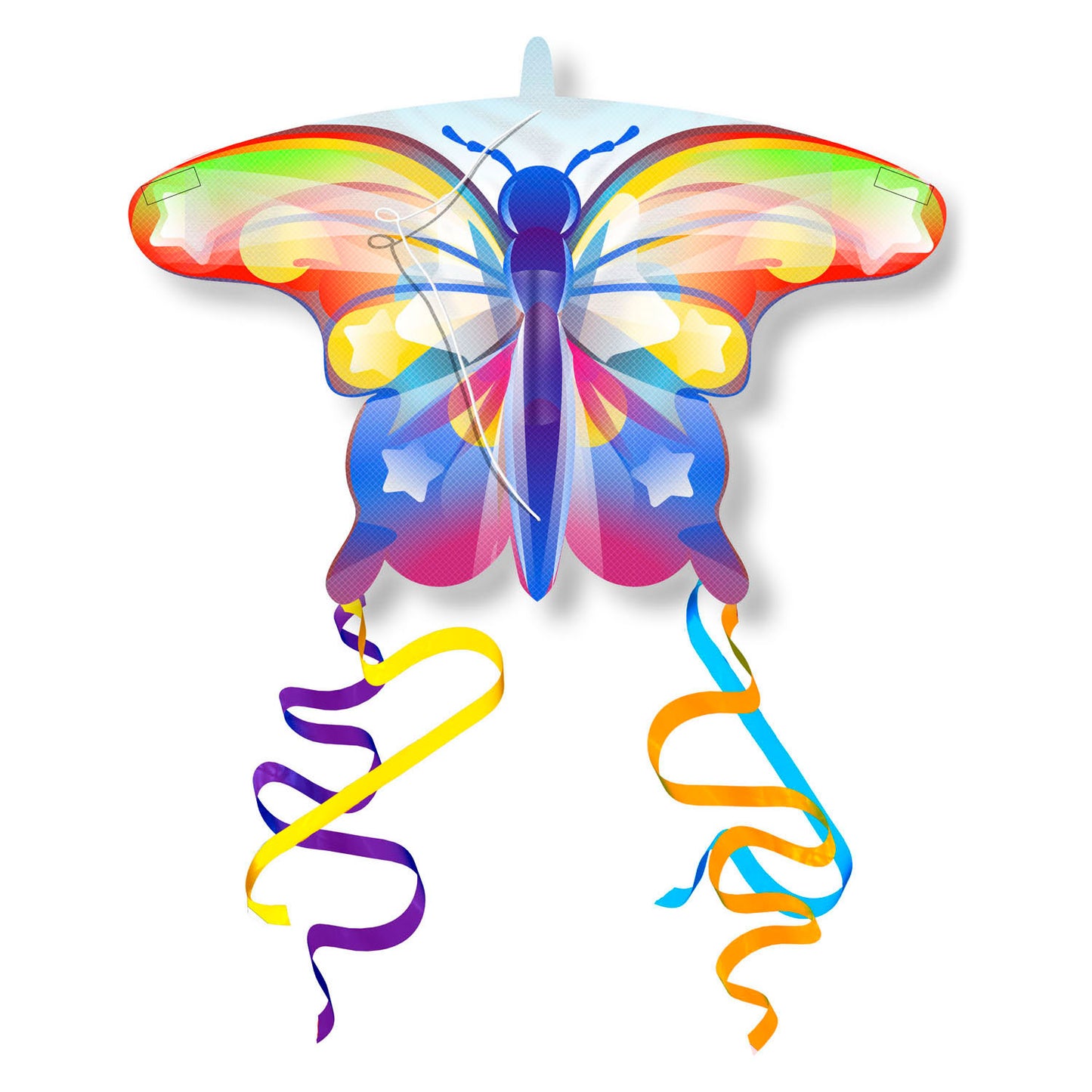 Kites Ready 2 Fly - pop-up mini nylon vlieger vlinder regenboog