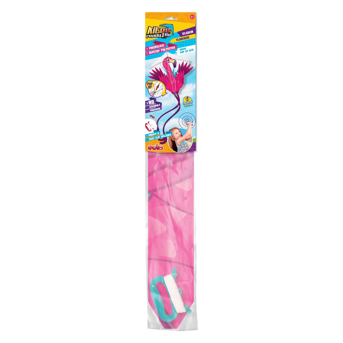 Kites Ready 2 Fly - pop-up nylon vlieger flamingo
