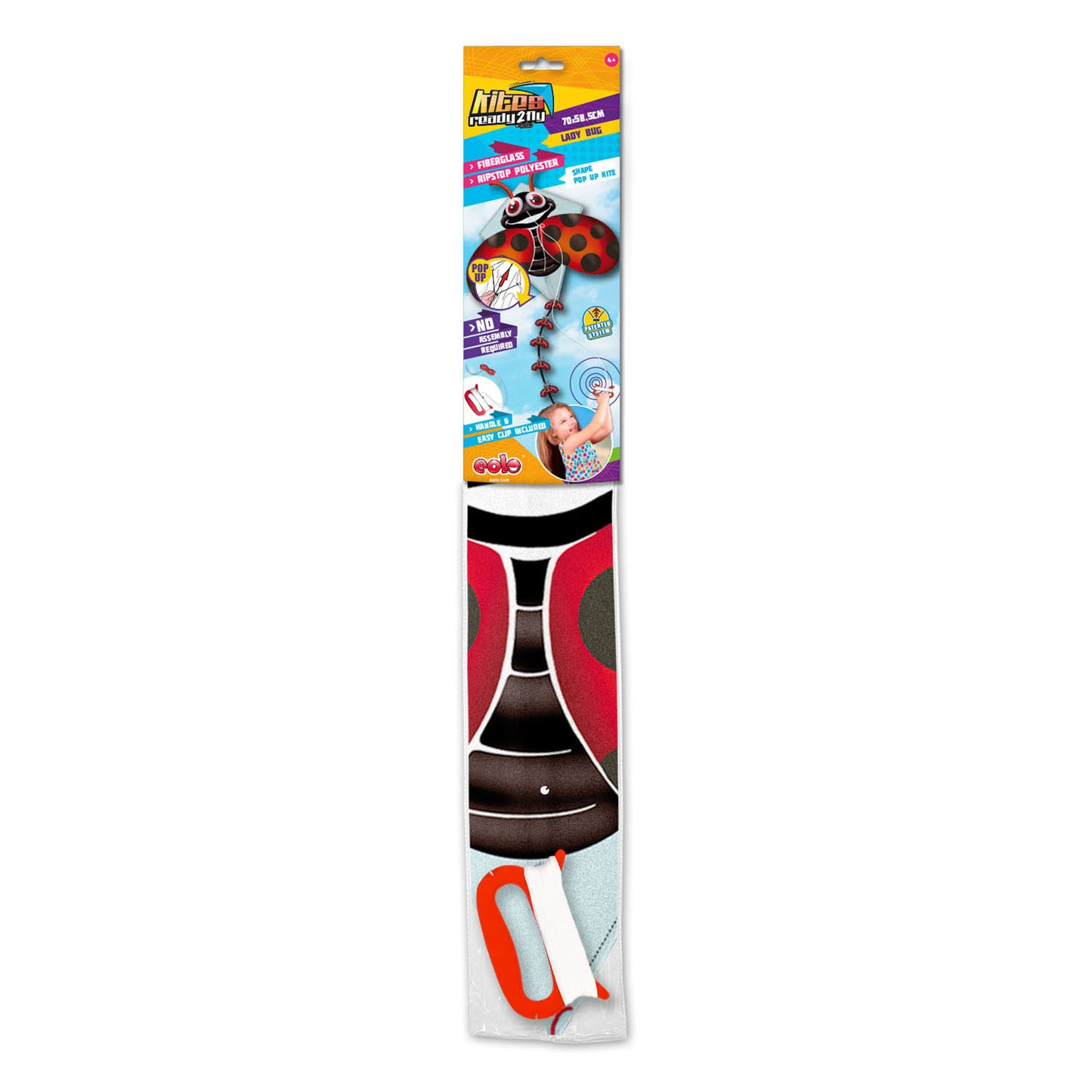 Kites Ready 2 Fly - pop-up nylon vlieger lieveheerstbeestje