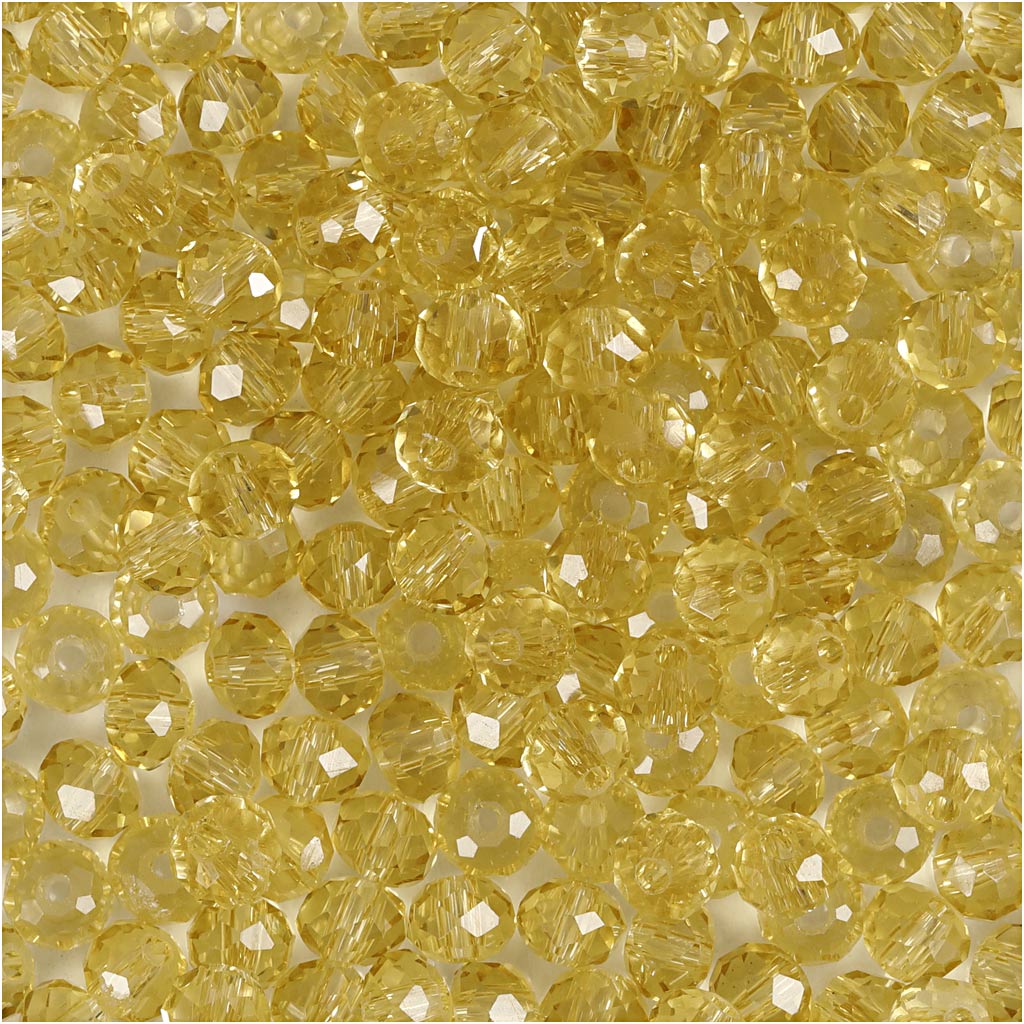 Creativ Company Https: www.cchobby.nl facet-kralen-d-4-mm-gatgrootte-1-mm-geel-45-stuk-1-doos