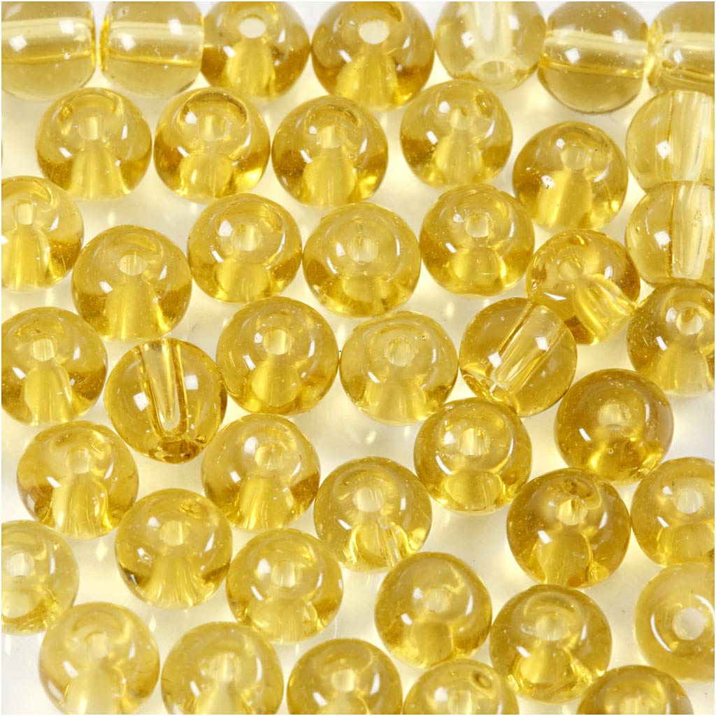 Creativ Company Https: www.cchobby.nl glas-kralen-d-4-mm-gatgrootte-1-mm-geel-45-stuk-1-doos