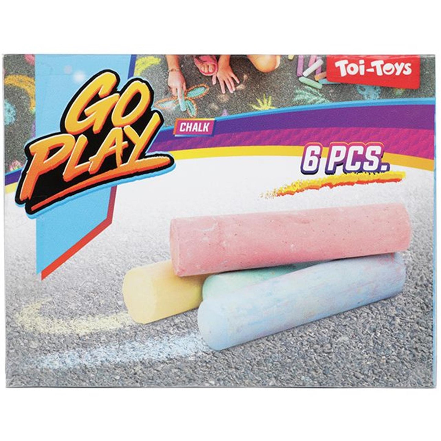 Toi-Toys Toi toys chalk stoepkrijt 6 in doosje