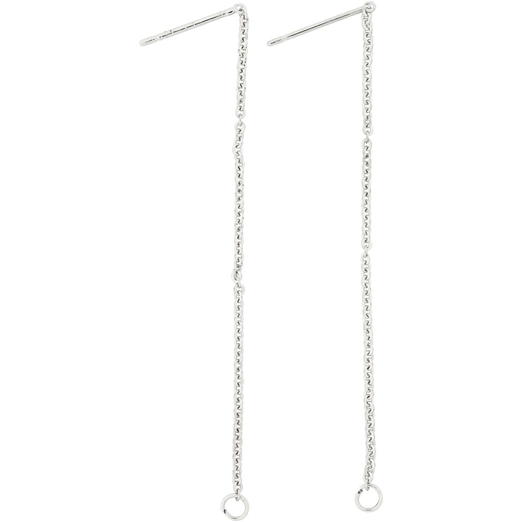 Creativ Company Https: www.cchobby.nl oorbellen-van-ketting-l-70-mm-verzilverd-1-paar