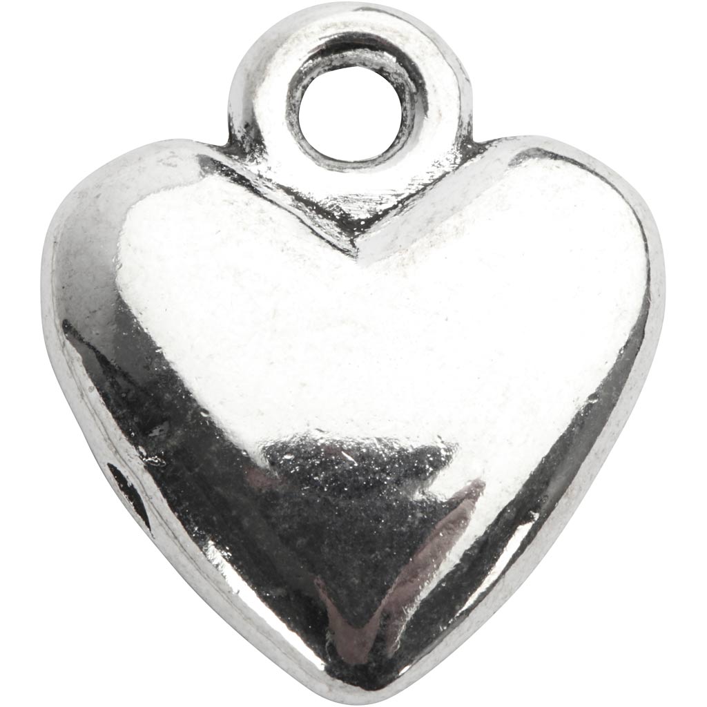 Creativ Company Https: www.cchobby.nl hartvormige-hanger-afm-13x15-mm-verzilverd-10-stuk-1-doos