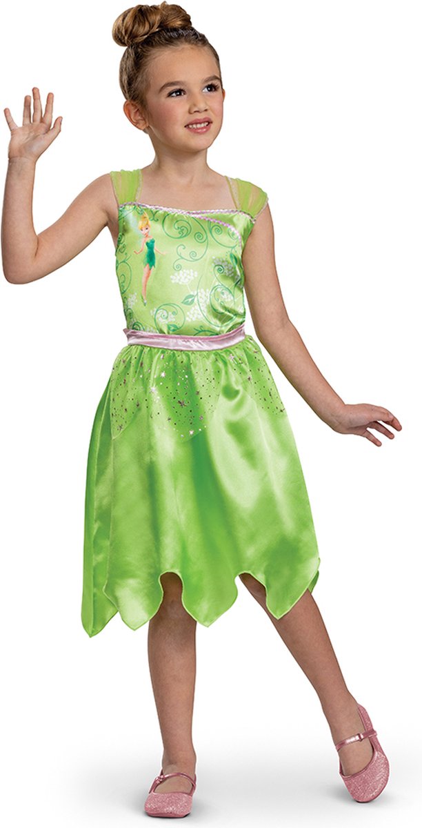 Disguise Disney - tinker bell, tinker bell jurk basic plus, maat s (5 - 6 jaar), meisjes